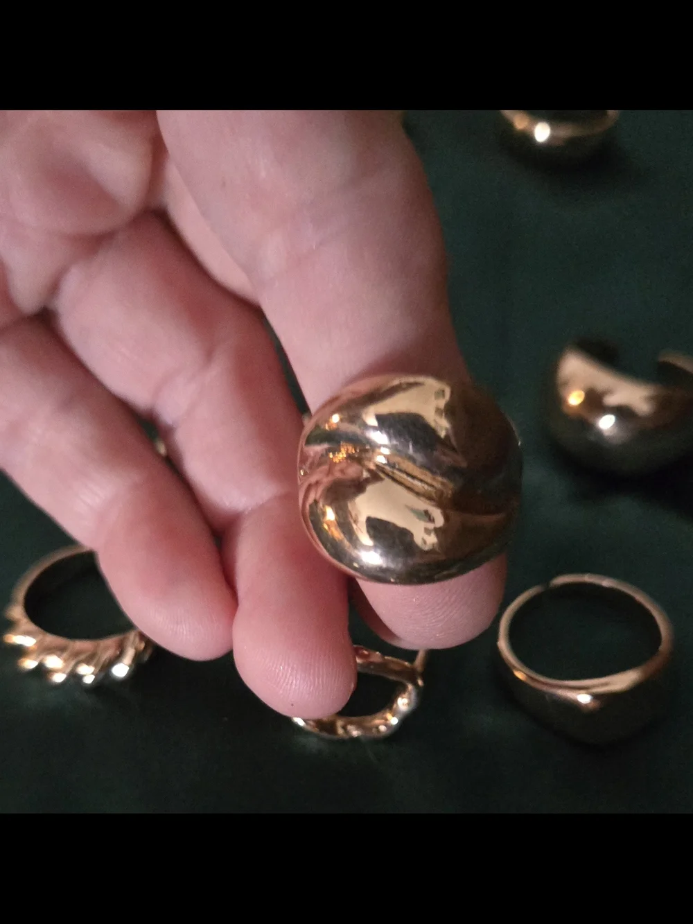Bold Gold Open Band Rings, Lot Of 19